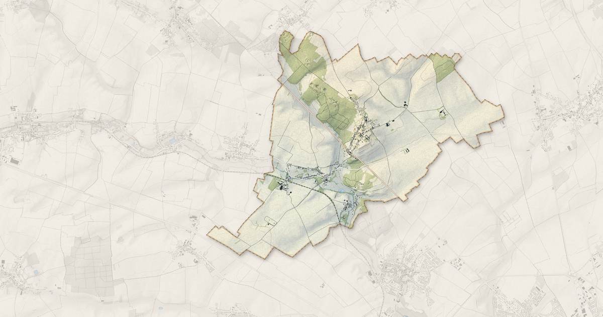Portrait cartographique de Mont-Saint-Éloi : relief, eau, forêts, bâti et voies, calculés à partir des données de l'IGN
