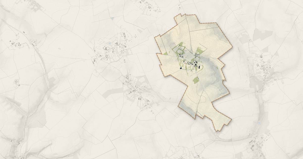 Portrait cartographique de Monts-en-Ternois : relief, eau, forêts, bâti et voies, calculés à partir des données de l'IGN
