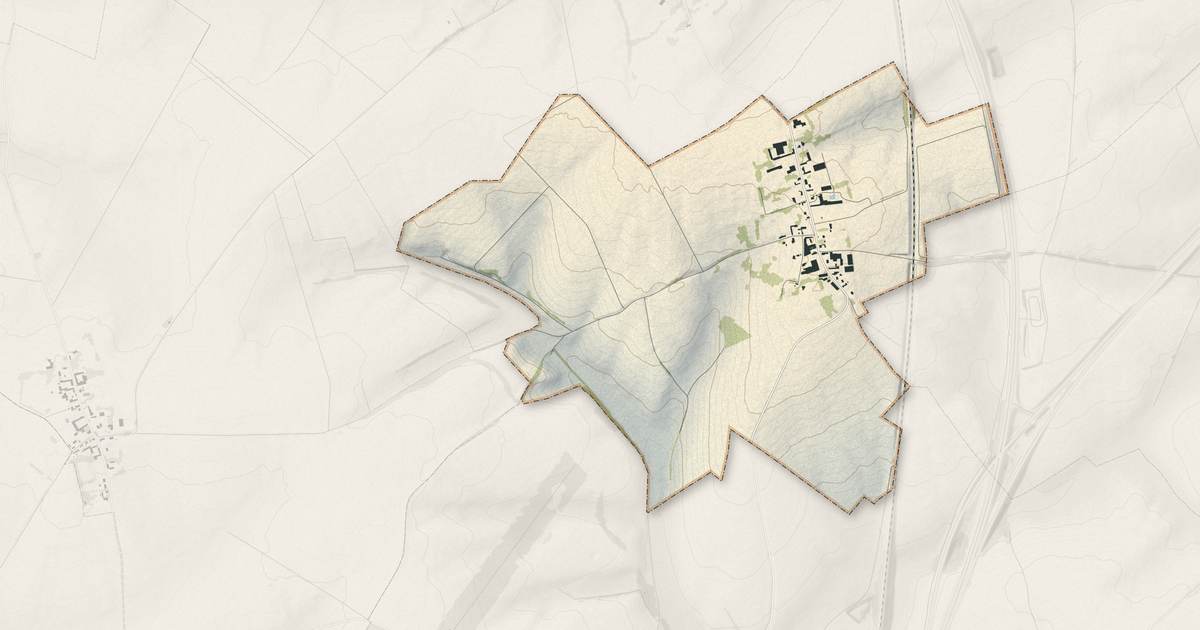 Portrait cartographique de Morval : relief, eau, forêts, bâti et voies, calculés à partir des données de l'IGN