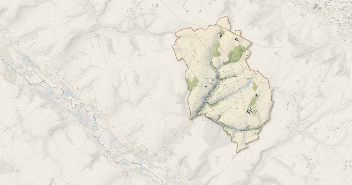 Portrait cartographique de Mouriez : relief, eau, forêts, bâti et voies, calculés à partir des données de l'IGN