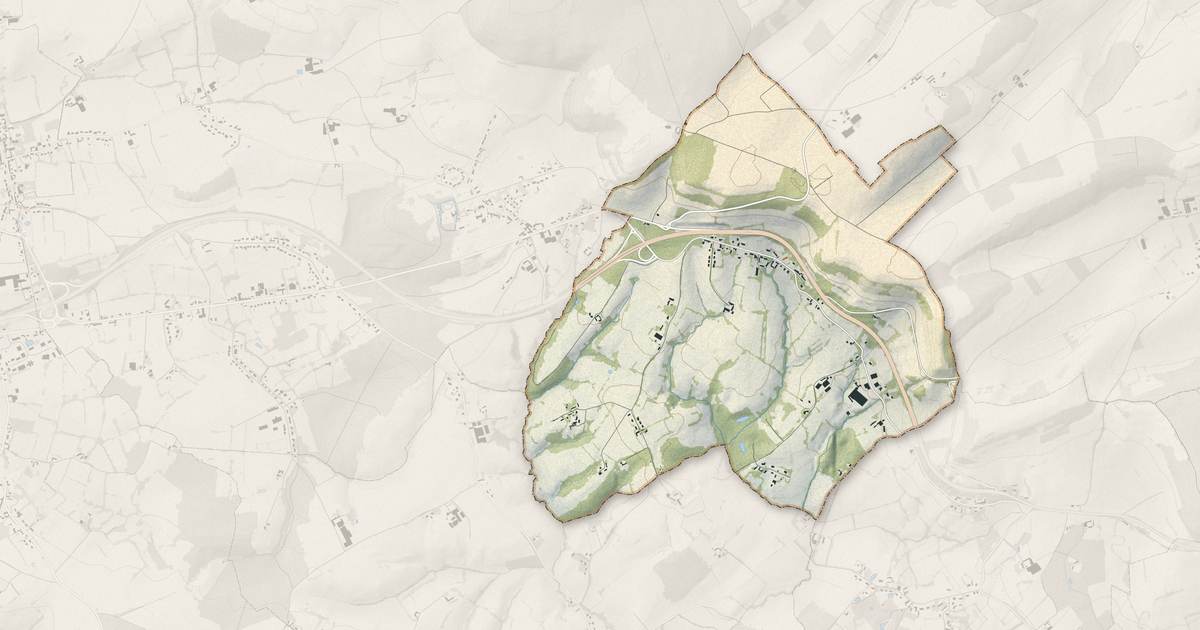 Portrait cartographique de Nabringhen : relief, eau, forêts, bâti et voies, calculés à partir des données de l'IGN