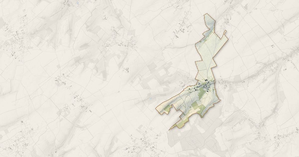 Portrait cartographique de Nédonchel : relief, eau, forêts, bâti et voies, calculés à partir des données de l'IGN