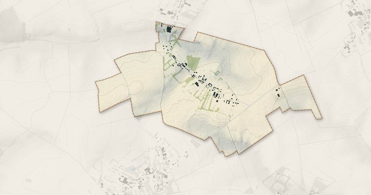 Portrait cartographique de Neuville-au-Cornet : relief, eau, forêts, bâti et voies, calculés à partir des données de l'IGN