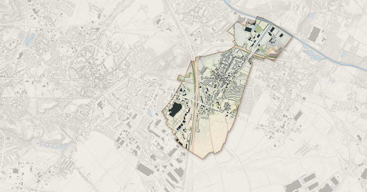 Portrait cartographique de Noyelles-Godault : relief, eau, forêts, bâti et voies, calculés à partir des données de l'IGN