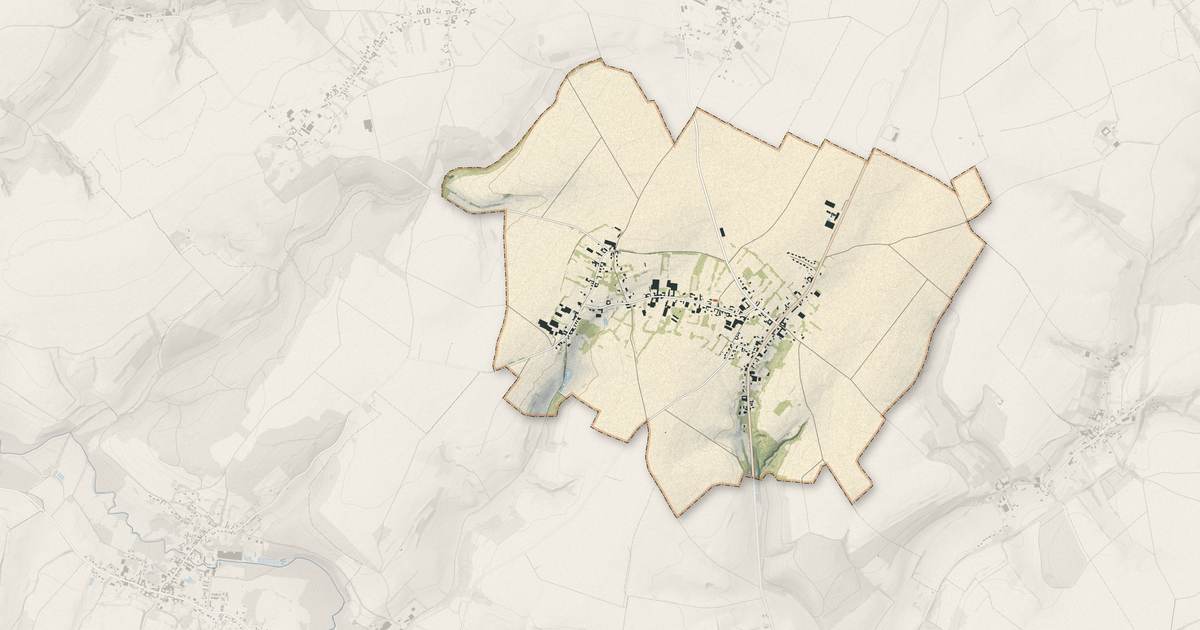 Portrait cartographique de Nuncq-Hautecôte : relief, eau, forêts, bâti et voies, calculés à partir des données de l'IGN
