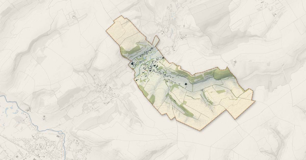 Portrait cartographique de Offin : relief, eau, forêts, bâti et voies, calculés à partir des données de l'IGN