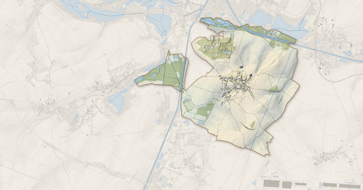 Portrait cartographique de Oisy-le-Verger : relief, eau, forêts, bâti et voies, calculés à partir des données de l'IGN