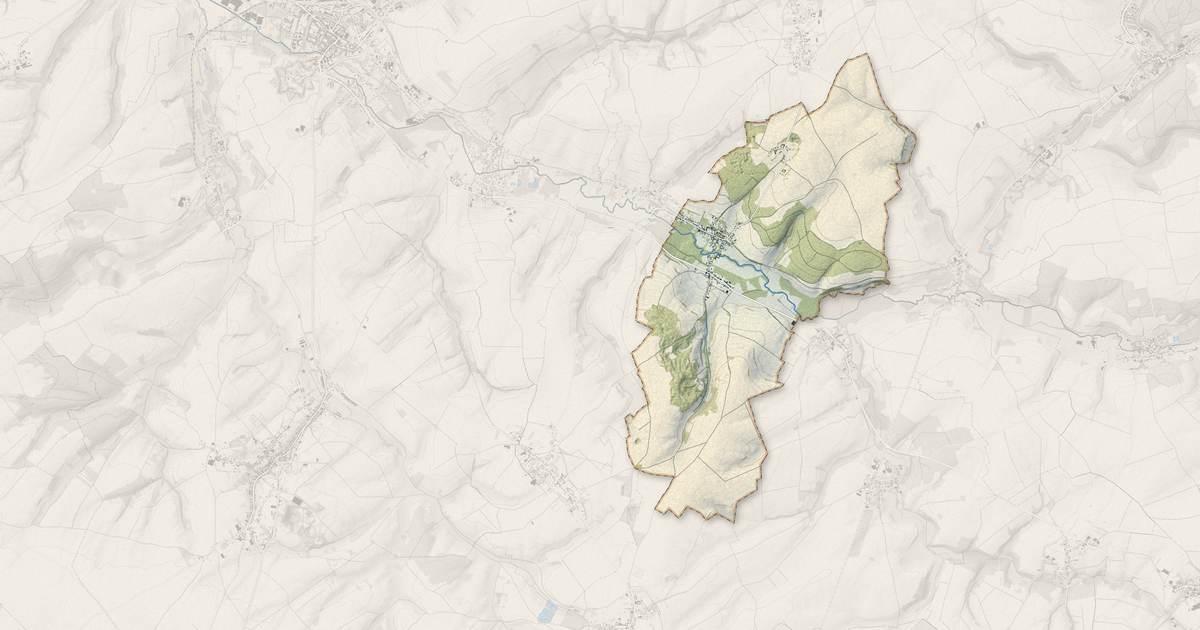 Portrait cartographique de Orville : relief, eau, forêts, bâti et voies, calculés à partir des données de l'IGN