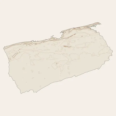 Oye-Plage : courbes de niveau