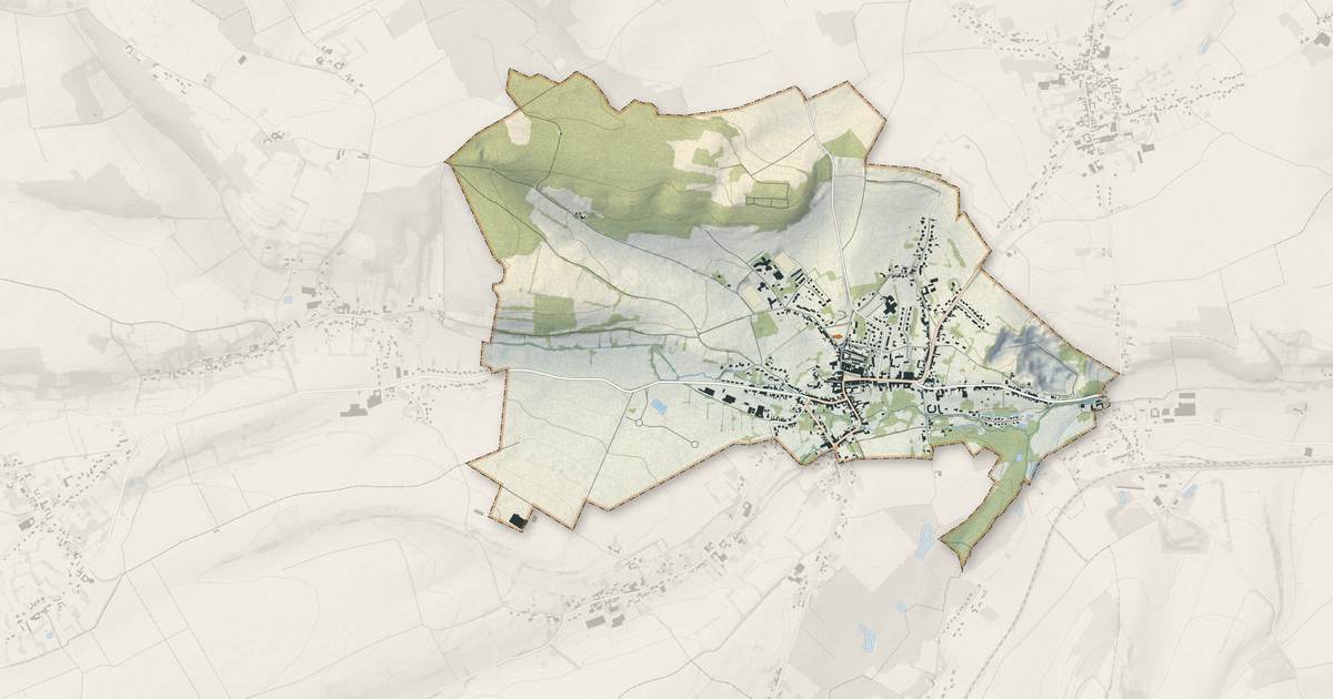 Portrait cartographique de Pernes : relief, eau, forêts, bâti et voies, calculés à partir des données de l'IGN