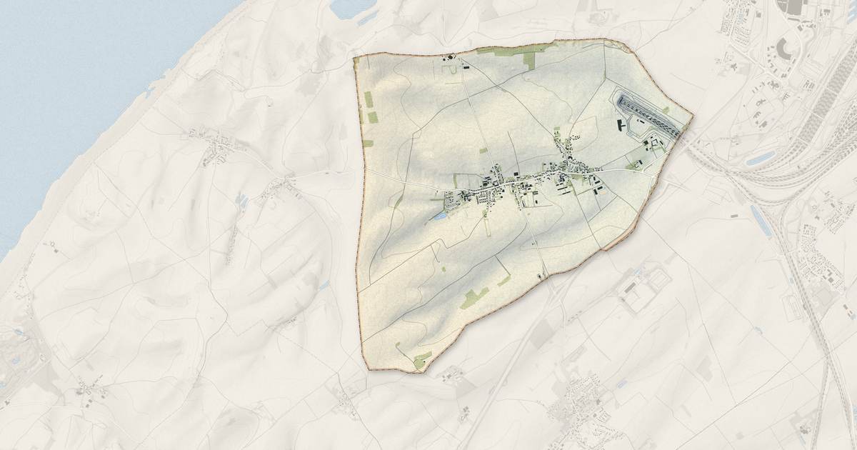 Portrait cartographique de Peuplingues : relief, eau, forêts, bâti et voies, calculés à partir des données de l'IGN