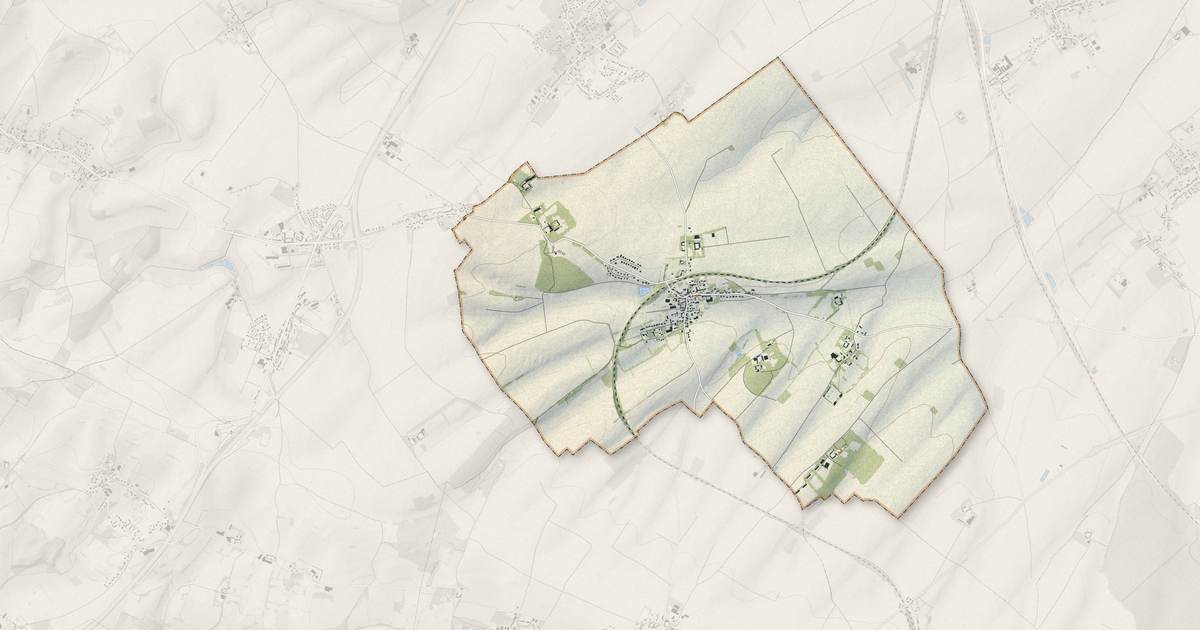 Portrait cartographique de Pihen-lès-Guînes : relief, eau, forêts, bâti et voies, calculés à partir des données de l'IGN