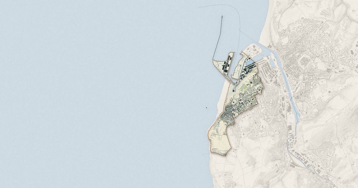 Portrait cartographique de Le Portel : relief, eau, forêts, bâti et voies, calculés à partir des données de l'IGN