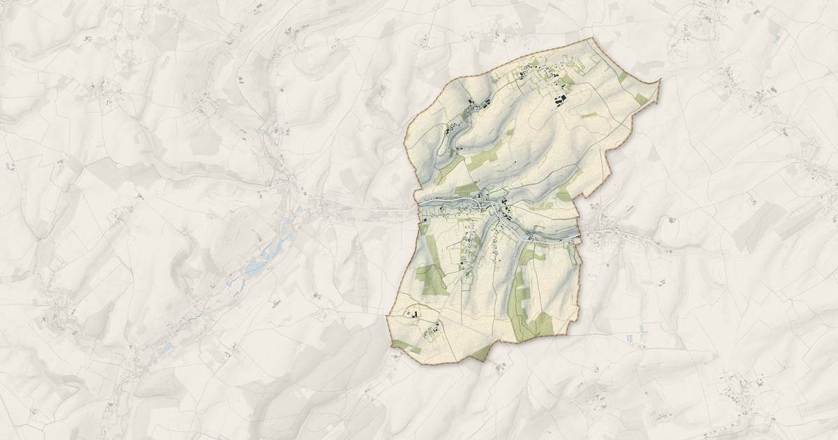 Portrait cartographique de Preures : relief, eau, forêts, bâti et voies, calculés à partir des données de l'IGN