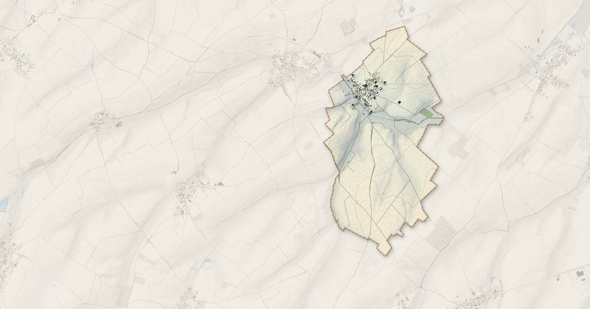 Portrait cartographique de Pronville-en-Artois : relief, eau, forêts, bâti et voies, calculés à partir des données de l'IGN