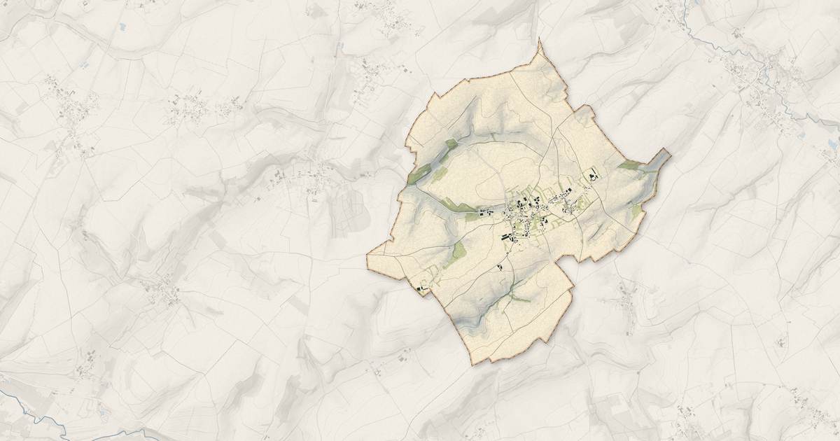 Portrait cartographique de Quœux-Haut-Maînil : relief, eau, forêts, bâti et voies, calculés à partir des données de l'IGN