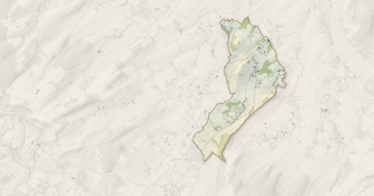 Portrait cartographique de Rebergues : relief, eau, forêts, bâti et voies, calculés à partir des données de l'IGN