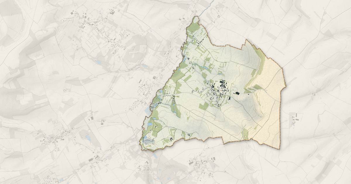Portrait cartographique de Reclinghem : relief, eau, forêts, bâti et voies, calculés à partir des données de l'IGN
