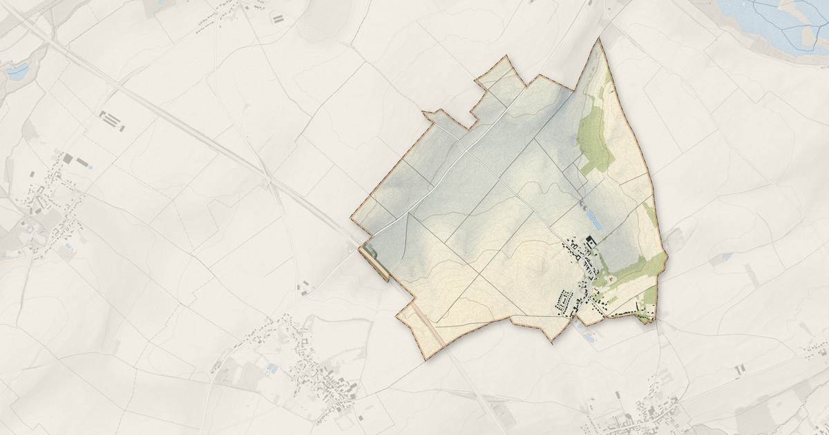 Portrait cartographique de Récourt : relief, eau, forêts, bâti et voies, calculés à partir des données de l'IGN