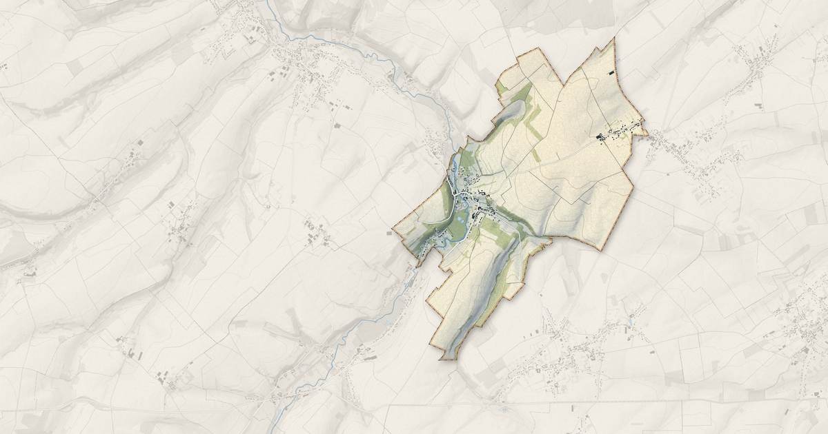 Portrait cartographique de Remilly-Wirquin : relief, eau, forêts, bâti et voies, calculés à partir des données de l'IGN