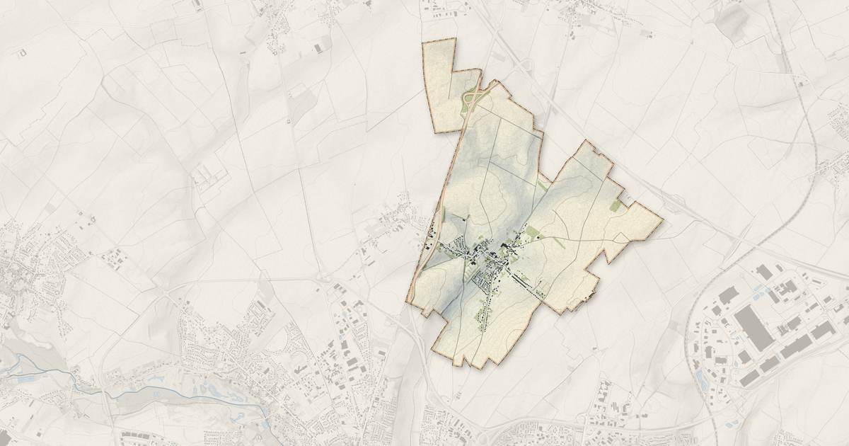 Portrait cartographique de Roclincourt : relief, eau, forêts, bâti et voies, calculés à partir des données de l'IGN