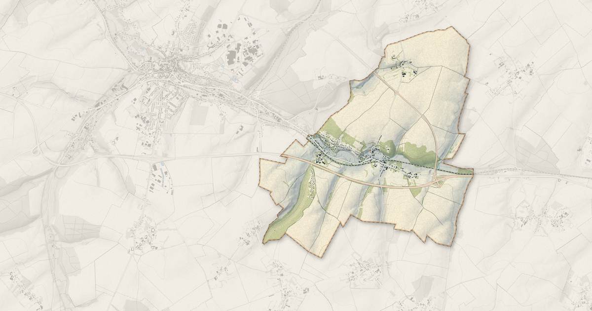 Portrait cartographique de Roëllecourt : relief, eau, forêts, bâti et voies, calculés à partir des données de l'IGN