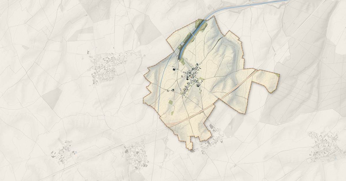 Portrait cartographique de Ruyaulcourt : relief, eau, forêts, bâti et voies, calculés à partir des données de l'IGN