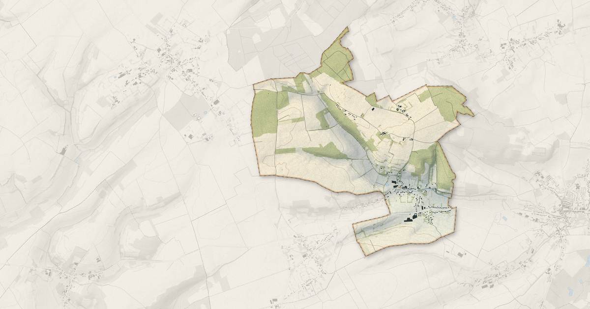 Portrait cartographique de Sachin : relief, eau, forêts, bâti et voies, calculés à partir des données de l'IGN