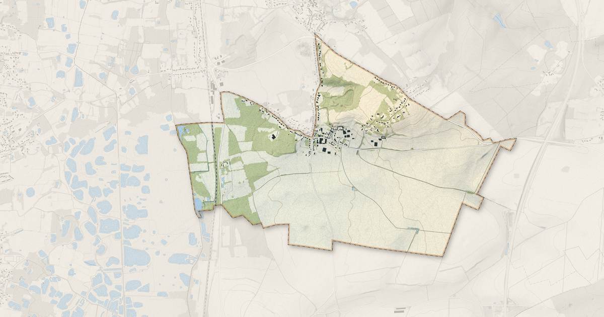 Portrait cartographique de Saint-Aubin : relief, eau, forêts, bâti et voies, calculés à partir des données de l'IGN