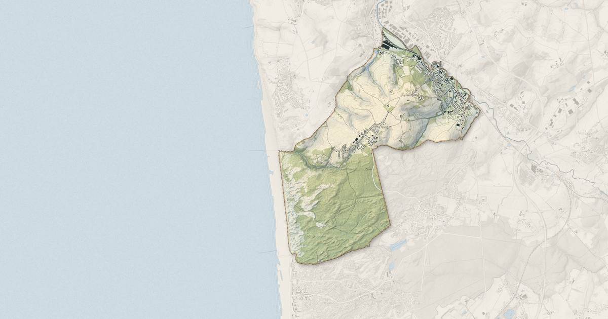 Portrait cartographique de Saint-Étienne-au-Mont : relief, eau, forêts, bâti et voies, calculés à partir des données de l'IGN