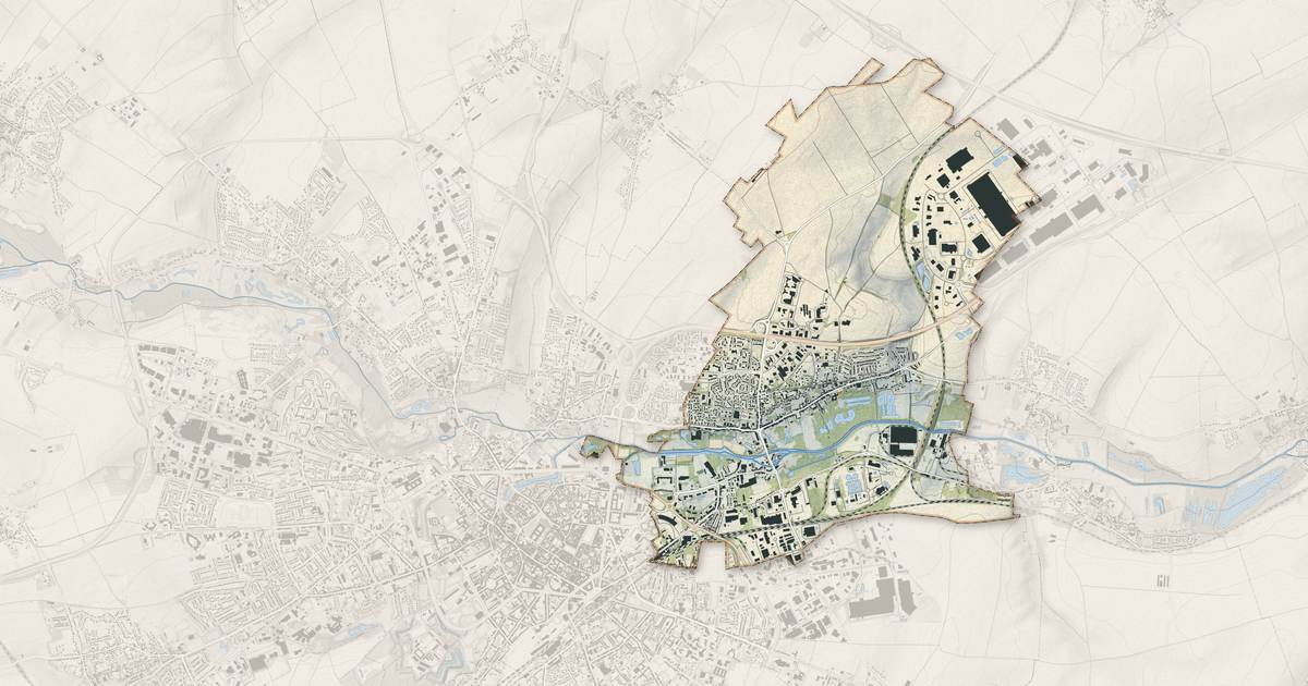 Portrait cartographique de Saint-Laurent-Blangy : relief, eau, forêts, bâti et voies, calculés à partir des données de l'IGN