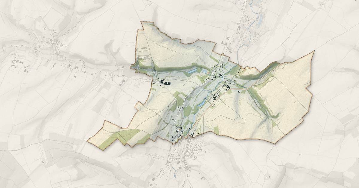 Portrait cartographique de Saint-Martin-d'Hardinghem : relief, eau, forêts, bâti et voies, calculés à partir des données de l'IGN