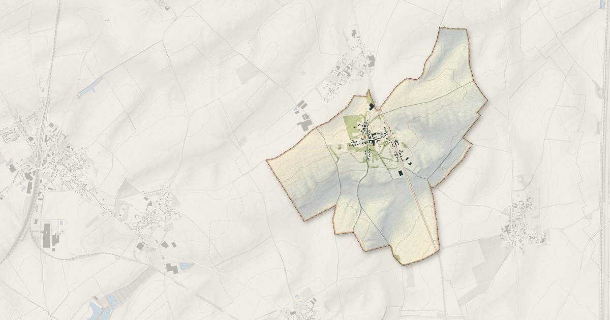 Portrait cartographique de Sapignies : relief, eau, forêts, bâti et voies, calculés à partir des données de l'IGN