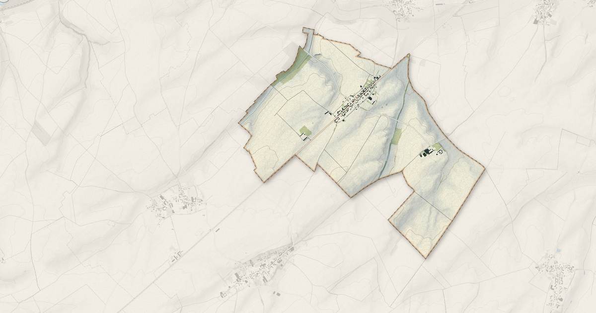 Portrait cartographique de Le Sars : relief, eau, forêts, bâti et voies, calculés à partir des données de l'IGN