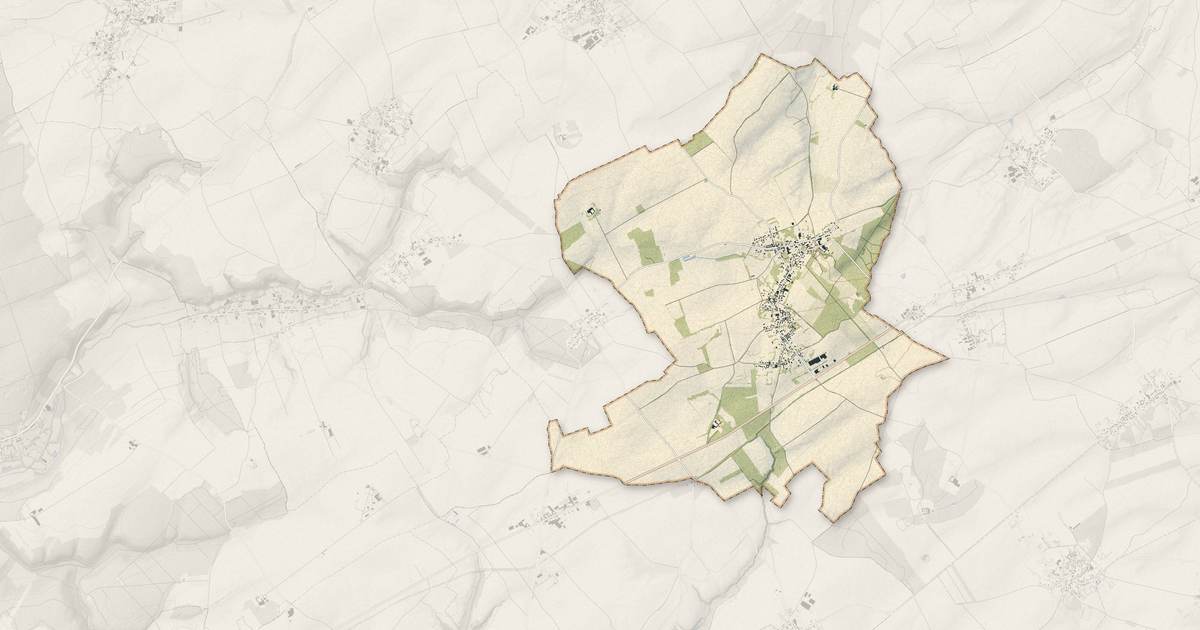 Portrait cartographique de Saulty : relief, eau, forêts, bâti et voies, calculés à partir des données de l'IGN