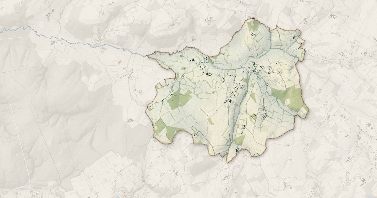 Portrait cartographique de Selles : relief, eau, forêts, bâti et voies, calculés à partir des données de l'IGN