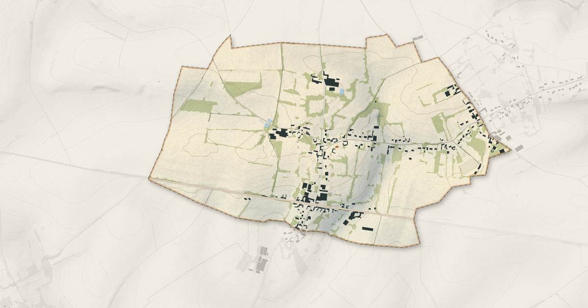 Portrait cartographique de Senlecques : relief, eau, forêts, bâti et voies, calculés à partir des données de l'IGN