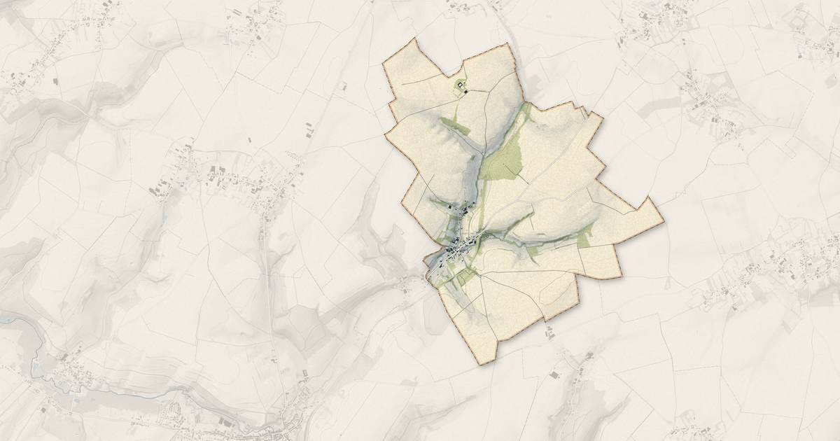 Portrait cartographique de Sibiville : relief, eau, forêts, bâti et voies, calculés à partir des données de l'IGN