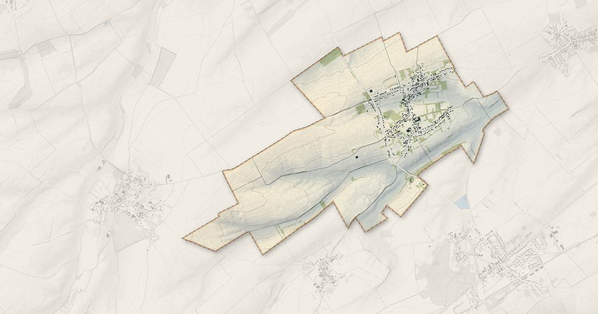 Portrait cartographique de Simencourt : relief, eau, forêts, bâti et voies, calculés à partir des données de l'IGN