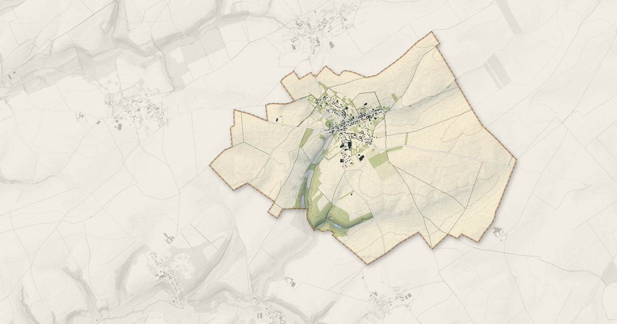 Portrait cartographique de Souastre : relief, eau, forêts, bâti et voies, calculés à partir des données de l'IGN