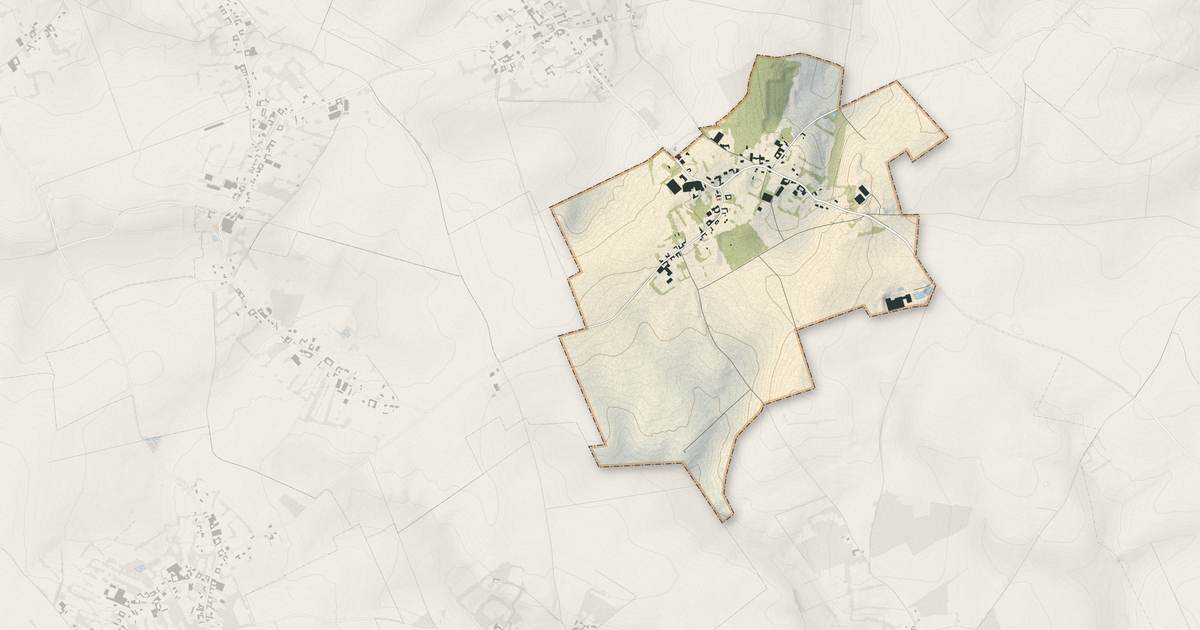 Portrait cartographique de Ternas : relief, eau, forêts, bâti et voies, calculés à partir des données de l'IGN
