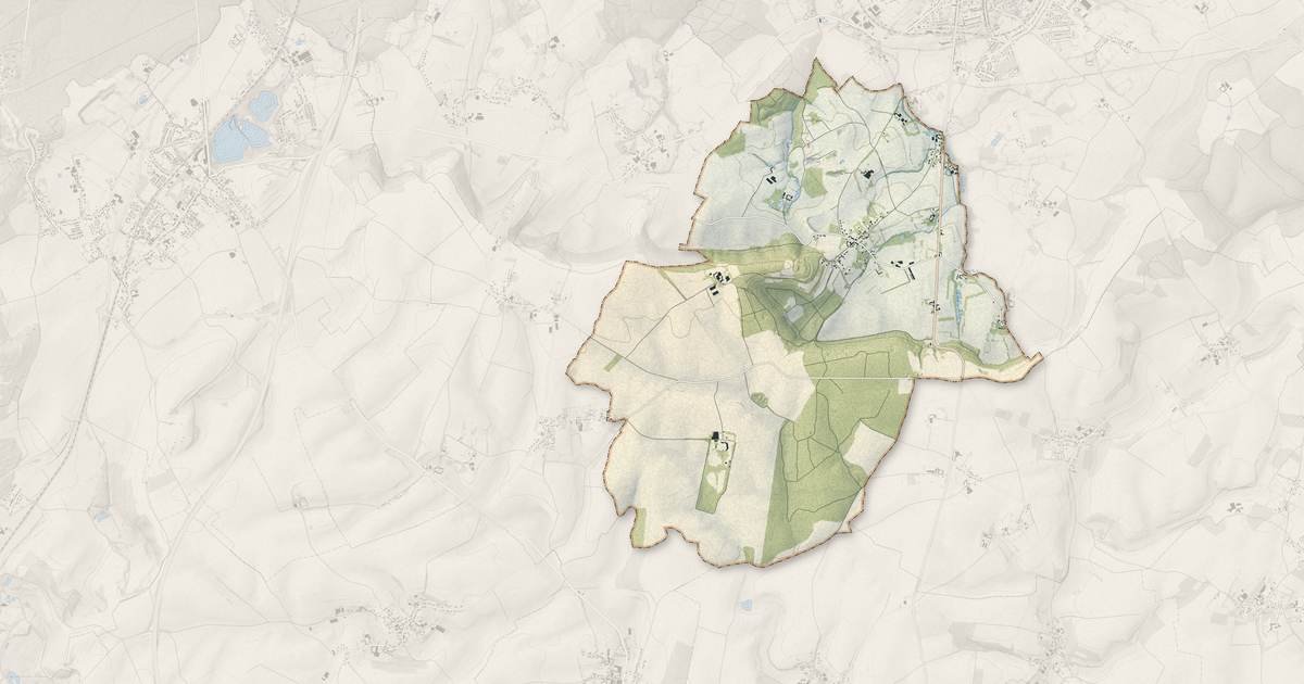 Portrait cartographique de Tingry : relief, eau, forêts, bâti et voies, calculés à partir des données de l'IGN