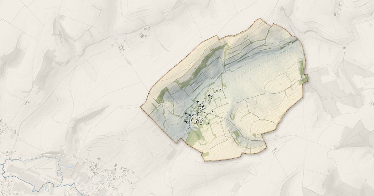 Portrait cartographique de Vaulx : relief, eau, forêts, bâti et voies, calculés à partir des données de l'IGN