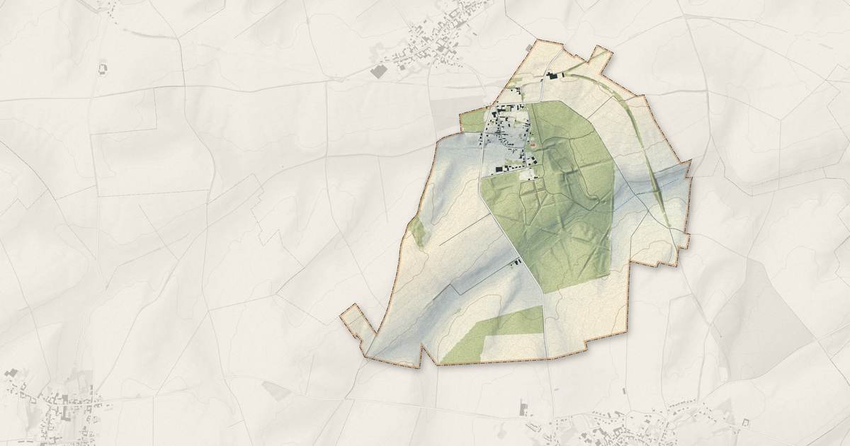 Portrait cartographique de Vélu : relief, eau, forêts, bâti et voies, calculés à partir des données de l'IGN