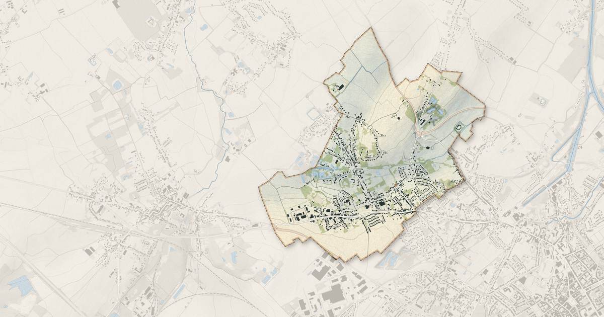 Portrait cartographique de Vendin-lès-Béthune : relief, eau, forêts, bâti et voies, calculés à partir des données de l'IGN
