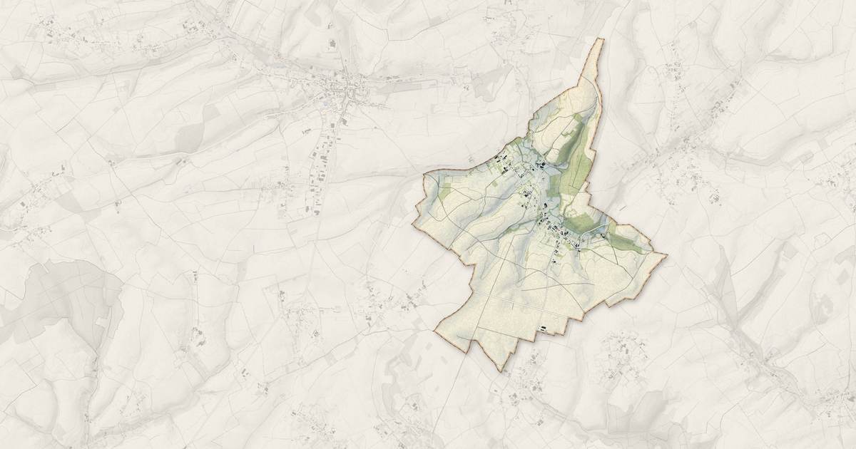 Portrait cartographique de Verchin : relief, eau, forêts, bâti et voies, calculés à partir des données de l'IGN