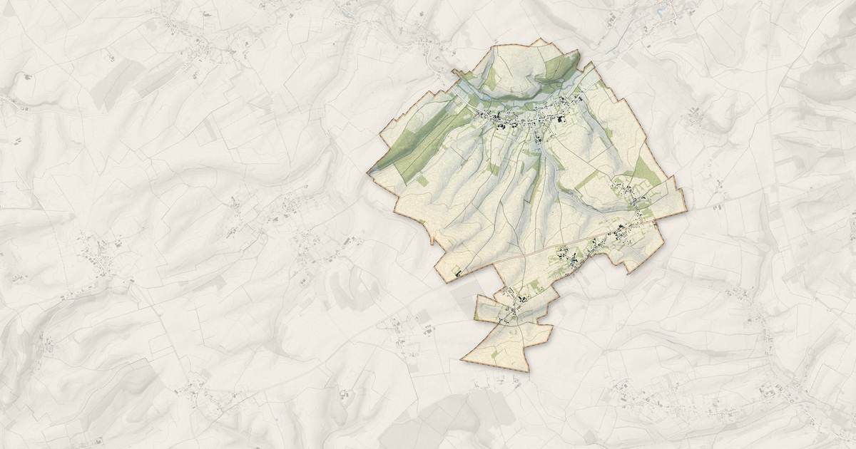 Portrait cartographique de Verchocq : relief, eau, forêts, bâti et voies, calculés à partir des données de l'IGN