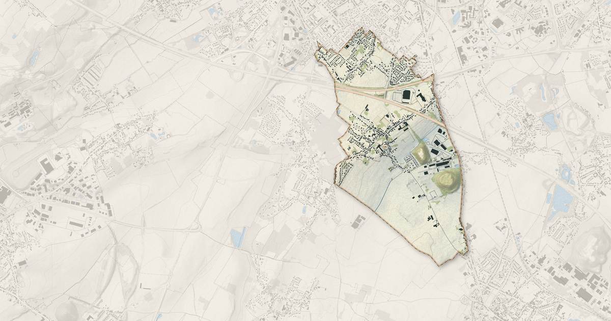 Portrait cartographique de Verquin : relief, eau, forêts, bâti et voies, calculés à partir des données de l'IGN