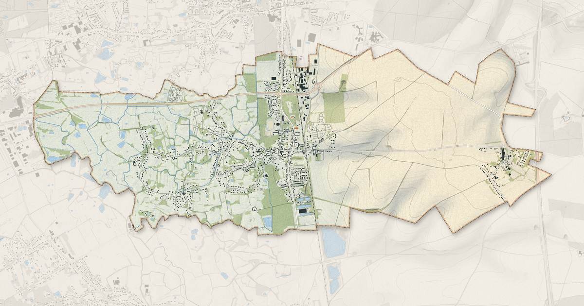 Portrait cartographique de Verton : relief, eau, forêts, bâti et voies, calculés à partir des données de l'IGN