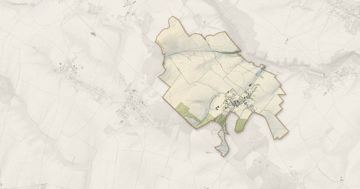 Portrait cartographique de Villers-au-Bois : relief, eau, forêts, bâti et voies, calculés à partir des données de l'IGN